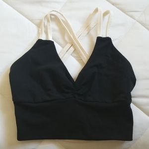 Mia Brazilia Black White Strappy Sports Bra Size Small